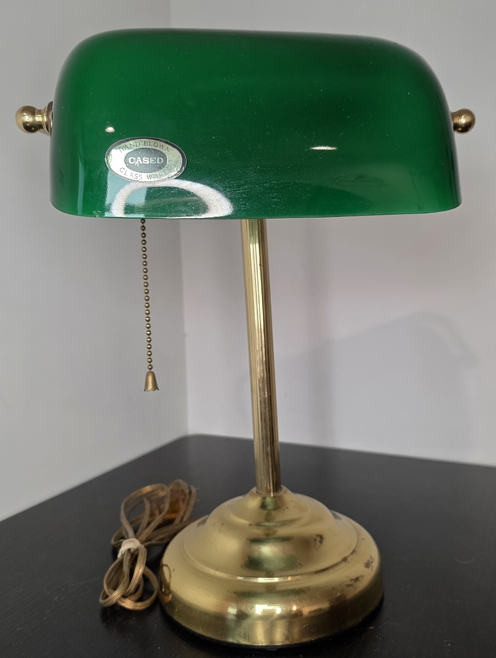 Classic Emerald Green Banker’s Lamp - Hand Blown Glass
